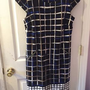 Business dress with a black background & stripped